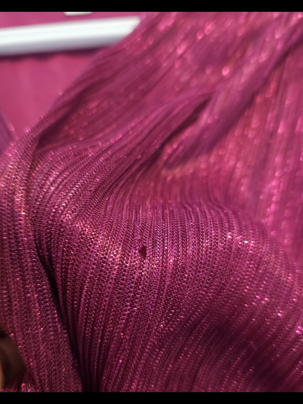 Ever New Fuchsia Metallic Wrap Tie-Waist Tiered Long-Sleeve Dress - Picture 2 of 3